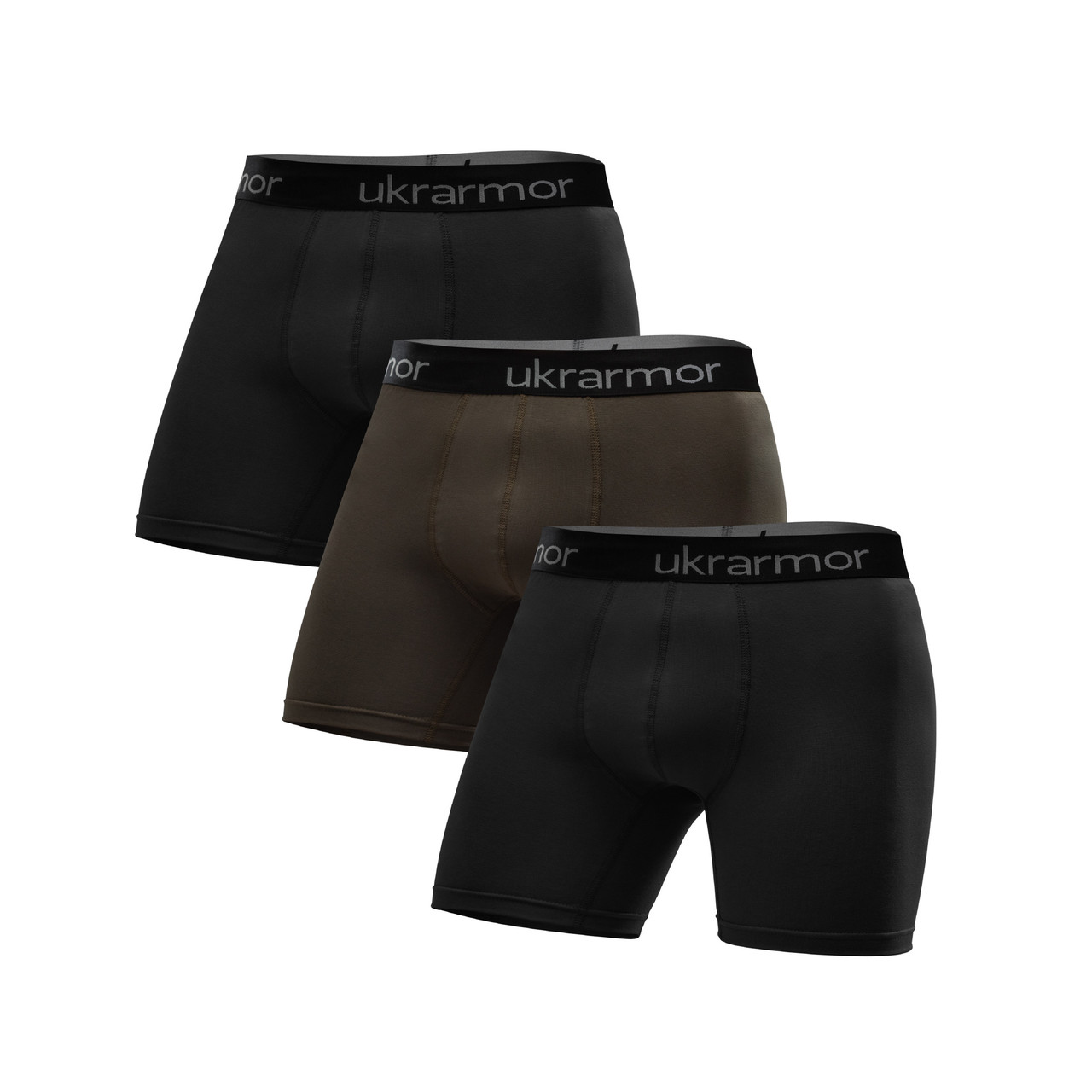 Комплект чоловічих трусів Soldier's Boxer (3 шт). Матеріал Charged Cotton. Чорний - Олива. Розмір S