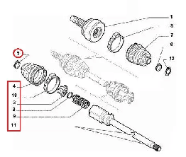 Шрус внутрішній правий (37/39 шліців) Fiat Ducato 244, Peugeot Boxer 2, Citroen Jumper (02-06) 2.0JTD/HDi R15, PASCAL, Польща