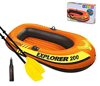 Лодка одноместная, надувная, с веслами и насосом, в коробке, 185х94х41см, Intex EXPLORER 58331