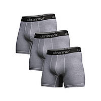 Комплект чоловічих трусів Soldier's Boxer (3 шт). Матеріал Charged Cotton. Сірі. Розмір S