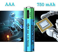 Акумулятор з USB Type-C зарядкою Super-L Li-Ion AAA 1.5V 750 mАh