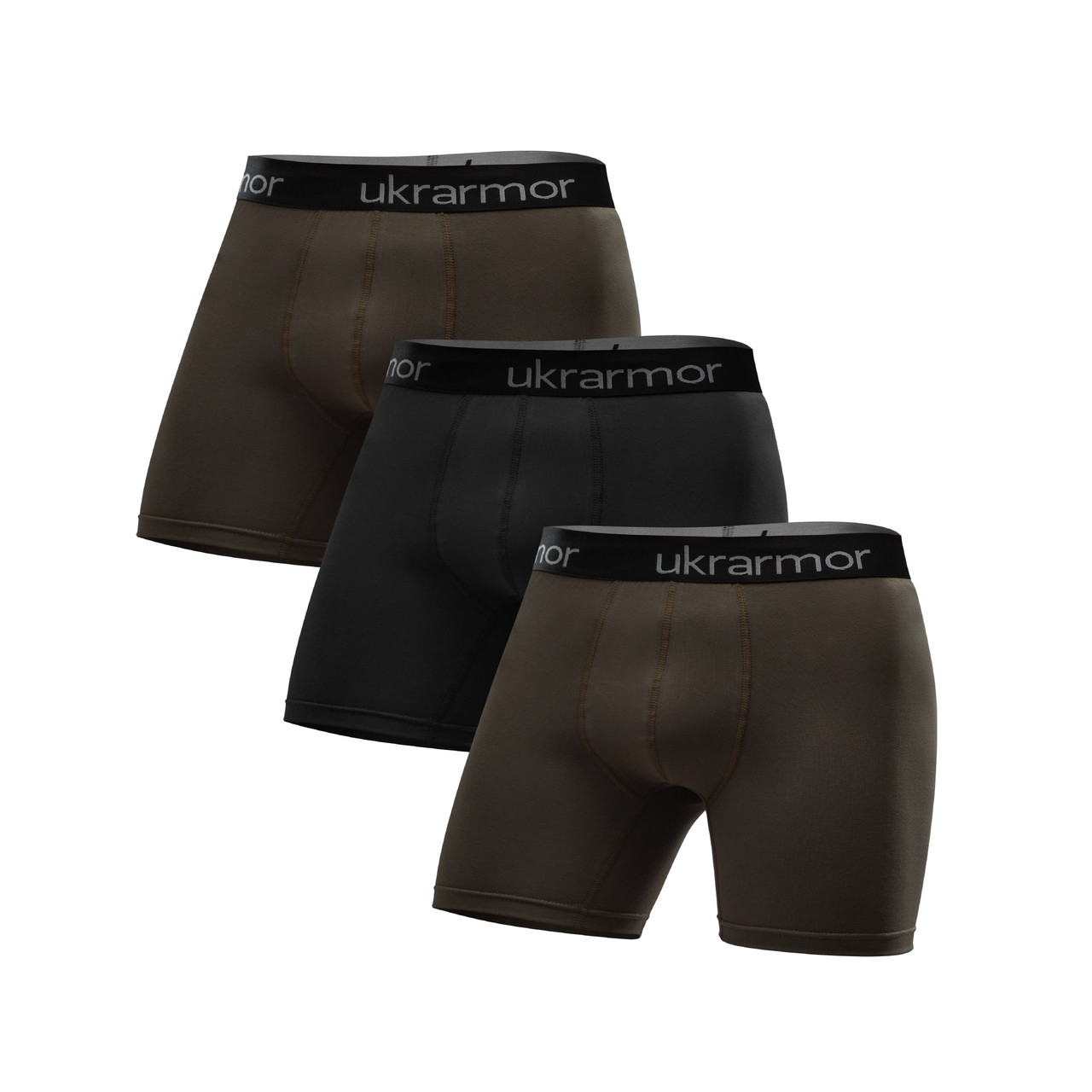 Комплект чоловічих трусів Soldier's Boxer (3 шт). Матеріал Charged Cotton. Олива - Чорний. Розмір S