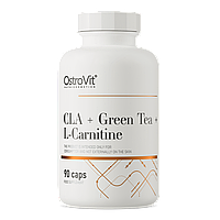 Добавка для похудения и жиросжигания OstroVit CLA + GREEN TEA + L-CARNITINE 90 caps