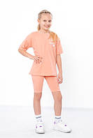 Літній костюм для дівчинки  (футболка+велосипедки), фулікра, від 110 см до 128 см