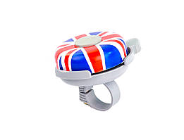 Велосипедний  дзвоник з прапором Great Britain, пластиковий зажим