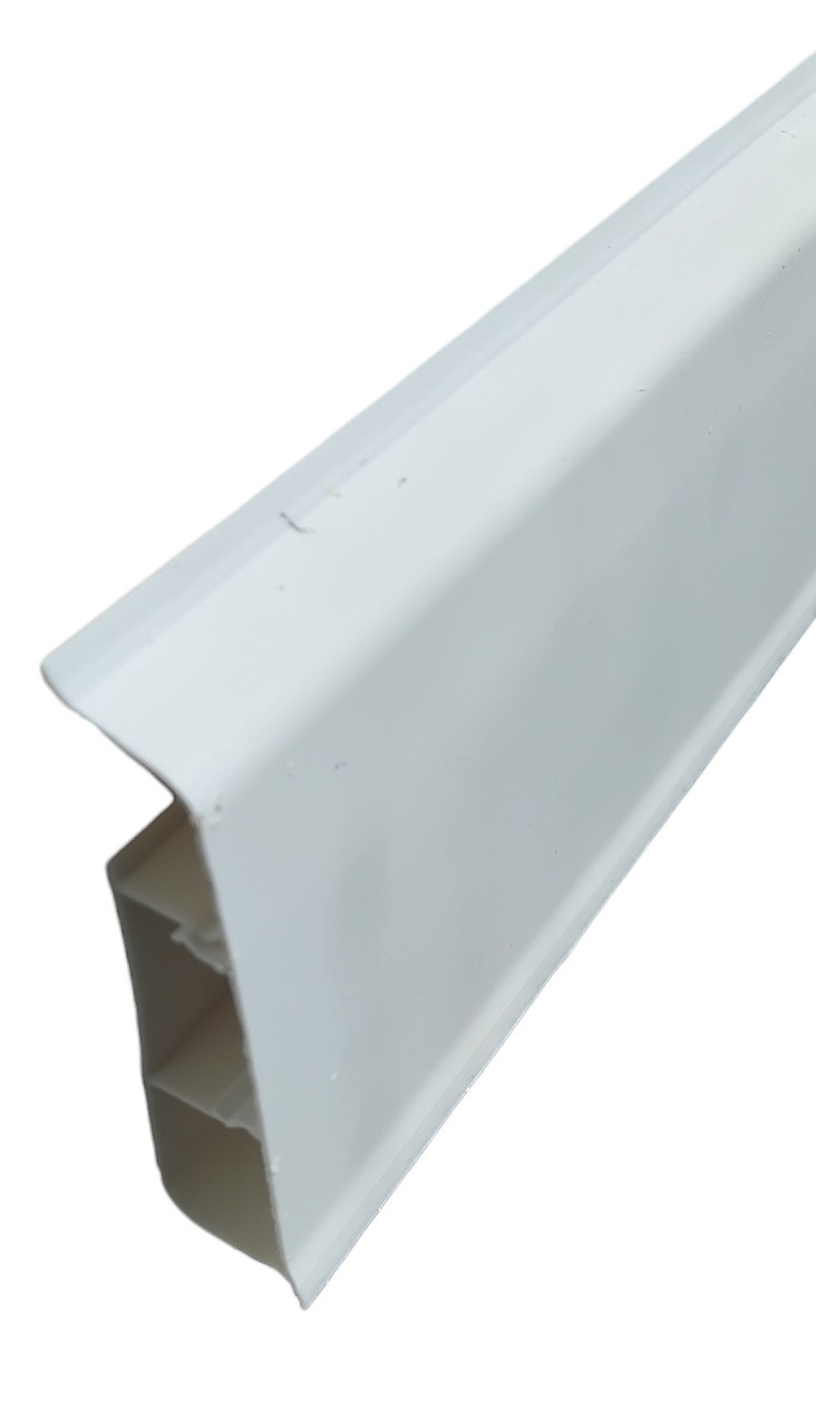 Плінтус підлоговий пластиковий високий 80 мм, довжина 2,2 м Білий глянець