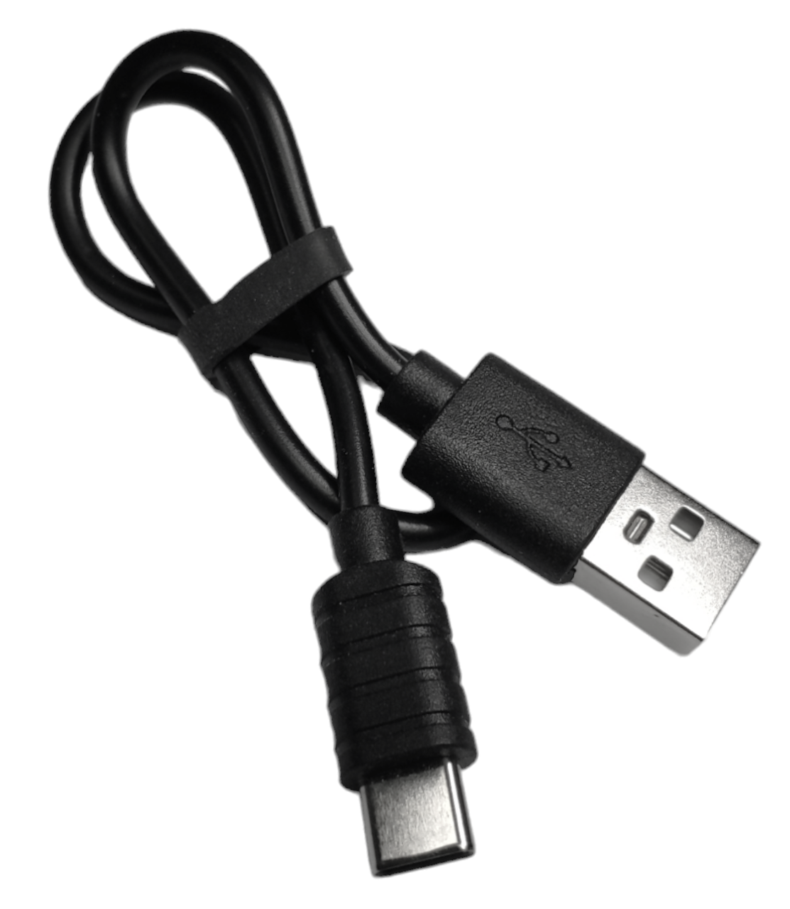 Кабель USB 2.0 AM to USB Type-C 1.5A 0.3м шнур зарядки живлення чорний, фото 1