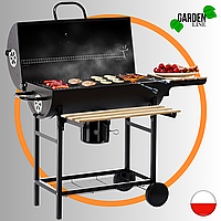 Вуличний Гриль - Барбекю Вугільний з Кришкою з Термометром на Коліщатках  GardenLine BBQ5337 Садовий Мангал Польща