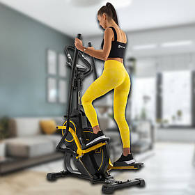 Орбітрек магнітний Hop-Sport HS-450B Dynamic чорно-жовтий. Фітнес тренажер. Кардіо тренування
