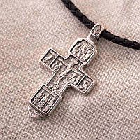 Серебряный православный крест с чернением 13087 Оникс OB, код: 6590044