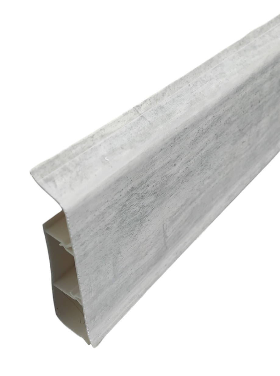 Плінтус підлоговий пластиковий високий 80 мм, довжина 2,2 м Камінь світлий