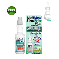 NeilMed, SinuFrin Plus, противоотечный назальный спрей, экстраувлаживающий гель, 15 мл