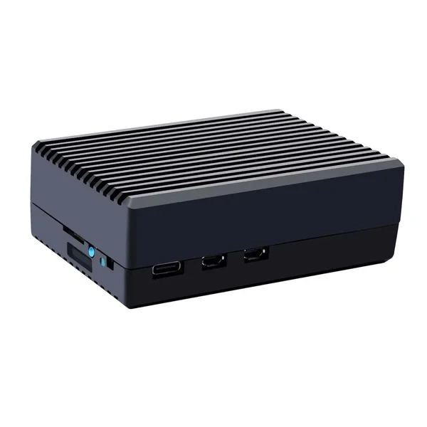 Корпус для Raspberry Pi 5 алюмінієвий чорний Passive Cooling (C-0050)