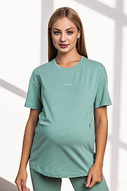 Футболка для вагітних і годуючих мам оверсайз із секретом годування Muse S Юла Мама полин