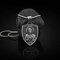 Серебряный кулон Иисус Христос Священное Сердце 133173 Оникс MP, код: 7930960
