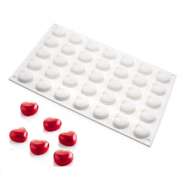 Силіконова форма для євродесертів Baker Серця мікро з 35 шт (202085)