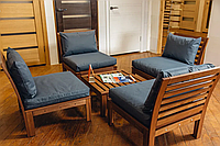 Садові меблі з дерева. Набір меблів: стіл та 4 крісла. Індивідуальні замовлення для тур баз, ресторанів, кафе