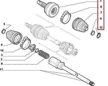 Шрус зовнішній R15 з ABS на Fiat Ducato 230, Peugeot Boxer, Citroen Jumper (1994-2002), 9566722180, 3272CH, BGA, Великобританія