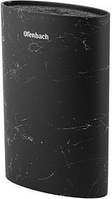 Підставка-колода Ofenbach Black Marble для кухонних ножів і ножиць 16х7х22.5см, овальна