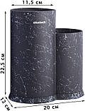 Підставка-колода Ofenbach Black Marble для кухонних ножів і ножиць 20х12х22.5 см, подвійна кругла, фото 3