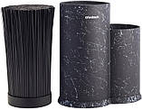 Підставка-колода Ofenbach Black Marble для кухонних ножів і ножиць 20х12х22.5 см, подвійна кругла, фото 5