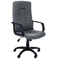 Кресло офисное AMF Атлет PL кожзам серый с механизмом качания Tilt до 120 кг