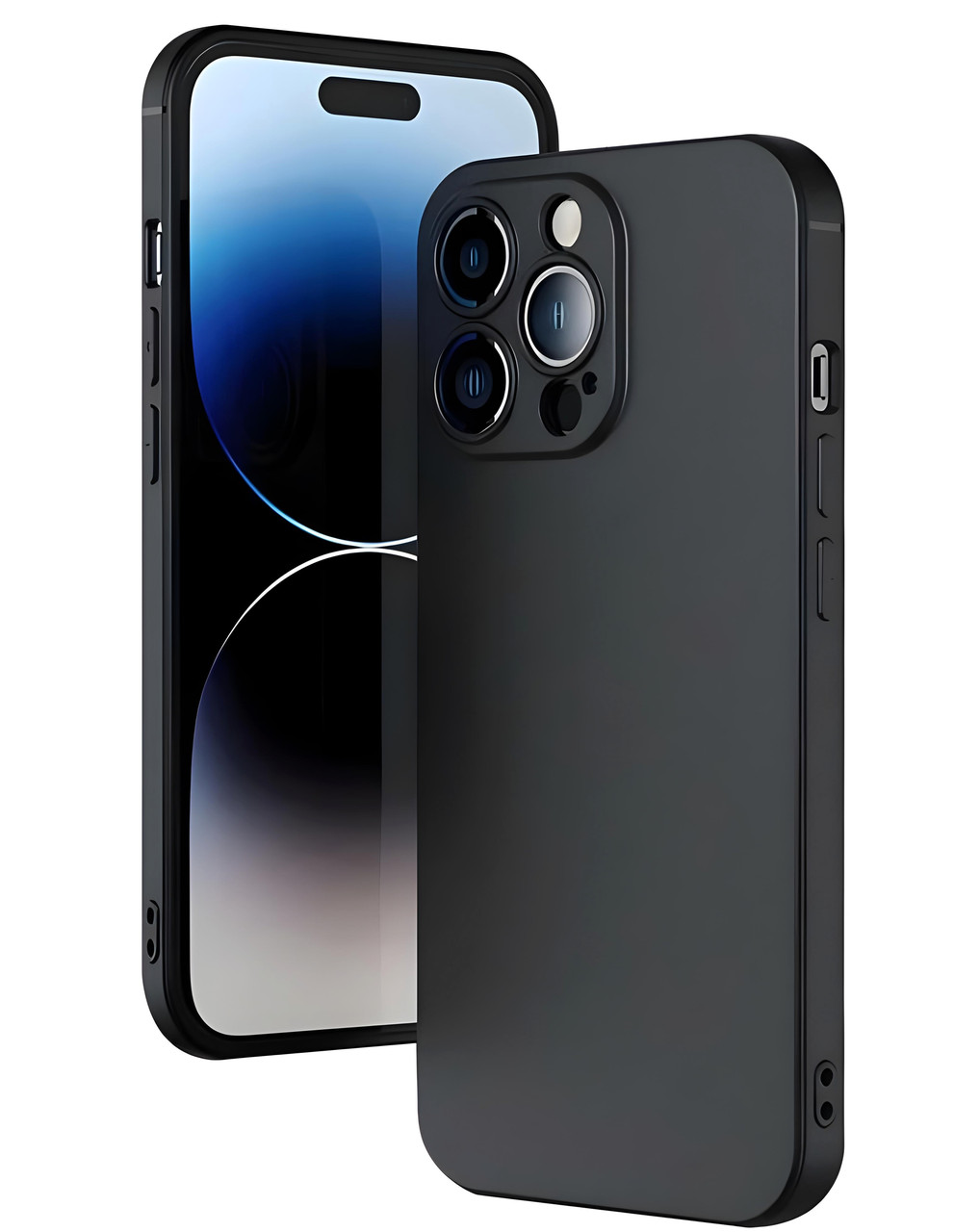 Тонкий матовий чохол для iPhone 15 Pro чорний силіконовий