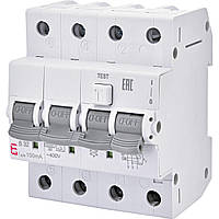 Диференціальний автоматичний вимикач ETI KZS-4M 3p+N C 25/0,03 тип AC 6kA (2174026)