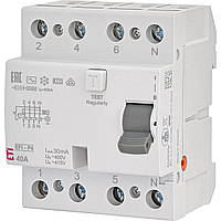Пристрій захисного відключення (ПЗВ) ETI 4р EFI-P4 40/0,03 тип AC 10kA (2061612)