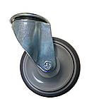 Колесо 2406-N-100-R(24 "Norma") Ø 100мм, поворотне з отвором та гальмом, роликовий підшипник, колесо для фармацевтики, фото 2