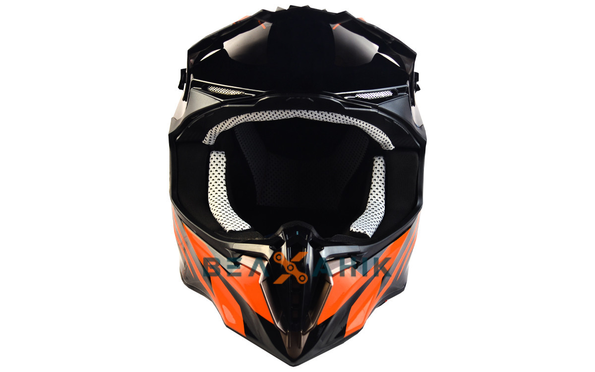Шлем (кроссовый) ExDrive EX-806 Dazing оранжево-черный глянец [M] - фото 3 - id-p1933034344