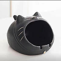 Попільничка лежачий чорний кіт