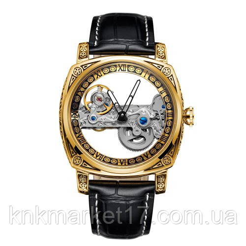Чоловічі прозорі автоматичні скелетони Forsining 8263 Gold, фото 1