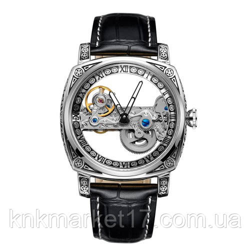 Чоловічі прозорі автоматичні скелетони Forsining 8263 Silver, фото 1