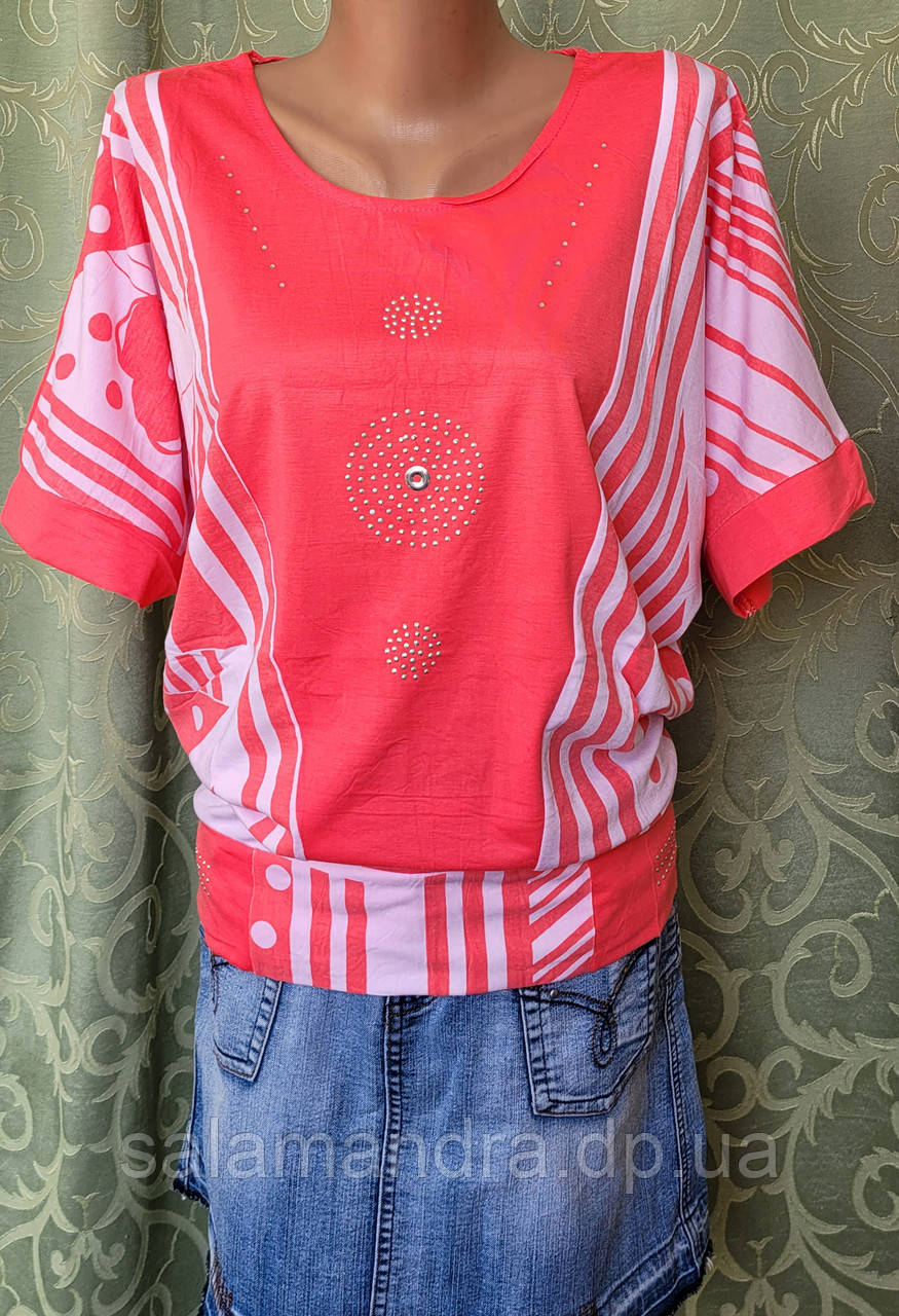 Блузка літня, жіноча, бавовна XXL/50 р