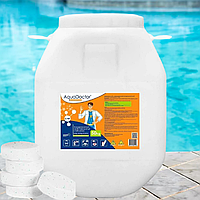 Хлор медленный для бассейна длительного действия AquaDoctor С90-Т Таблетки 200 грамм 50 кг