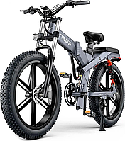 Электровелосипед фэтбайк ENGWE X-26 Dual Batteries 1000 Вт 19,2 А/ч+10 А/ч 48 В колеса 26х4" до 100 км Серый