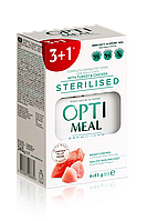 Вологий корм OPTIMEAL набір для стерилізованих кішок з індичкою і філе курки в соусі (3 + 1), 340 г