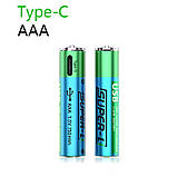 Акумулятор з USB Type-C зарядкою Super-L Li-Ion AAA 1.5V 750 mWh, фото 2