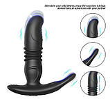 Телескопічна анальна пробочка з ерекційним кільцем, вібрацією та дистанційним керуванням, фото 2
