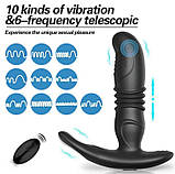 Телескопічна анальна пробочка з ерекційним кільцем, вібрацією та дистанційним керуванням, фото 3