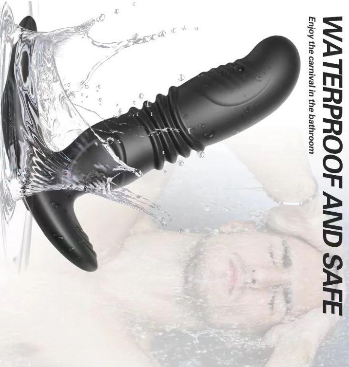 Телескопічна анальна пробочка з ерекційним кільцем, вібрацією та дистанційним керуванням, фото 1