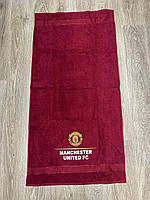 Полотенце махровое банное с символикой FC Manchester