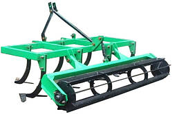 Передпосівний культиватор з котком КН-1.4Л для мінітрактора (пряма жорстка стійка, 7 стрільчастих лап в 2 ряди)