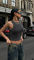 Трендова жіноча стильна майка варенка washed effect у стилі Зара Туреччина в рубчик S M L Топ