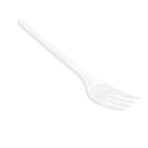 Вилка пластикова одноразова біла 16 см, фото 1