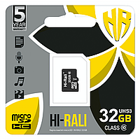 SM  SM Карта Памяти Hi-Rali MicroSDHC 32gb UHS-3 10 Class Цвет Черный