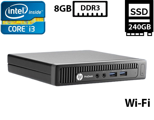 Комп'ютер HP ProDesk 600 G1 DM/Core i3-4160T 3.10GHz/8GB DDR3/SSD 240GB/Intel HD Graphics 4400/Wi-Fi Б/В