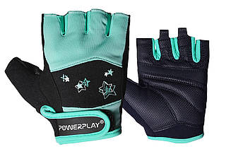 Фітнес рукавички PowerPlay 3492 жіночі Чорно-М ясного ятні S