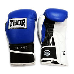 Боксерські рукавички 10 ун сині THOR ULTIMATE(PU)B/BL/WH